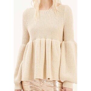 Mes Demoiselles Alpaca Blend Peplum Sweater Women’s Size 2 , Cream F49